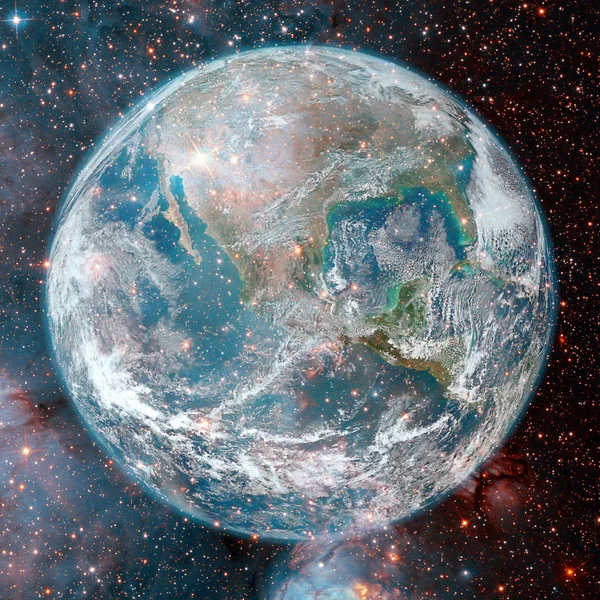 Planeten jorden i rymden. Delar av denna bild som tillhandahålls av NASA — Stockfoto