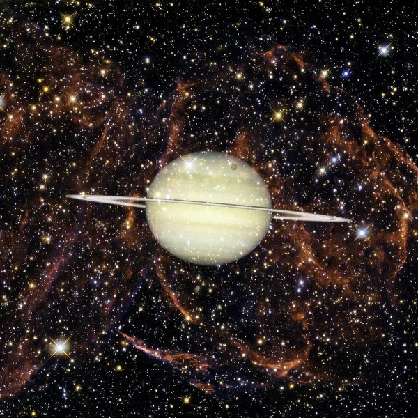 Сатурн - планета Солнечной системы. Элементы этого изображения предоставлены НАСА — стоковое фото