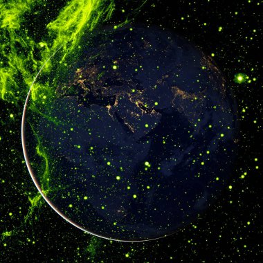 Dünya. Uzay sanatı. NASA tarafından döşenmiş bu görüntünün elemanları