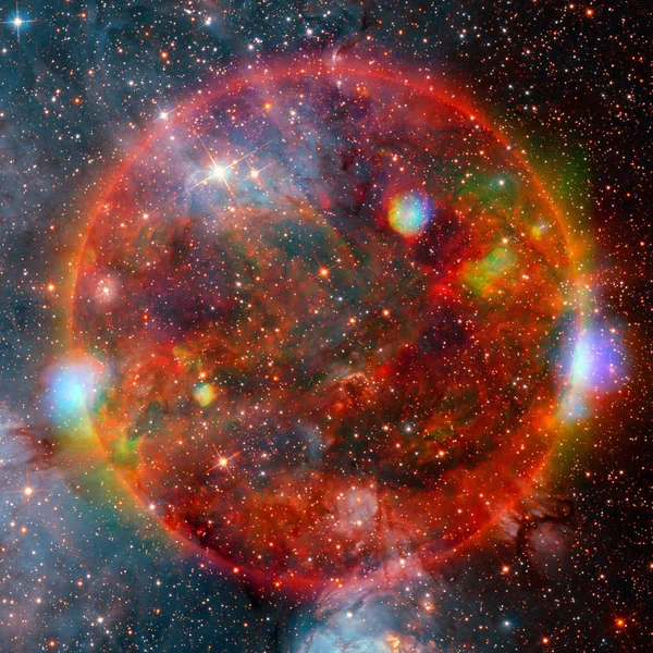 非常热的明星。液体等离子体。这张图片的元素由美国宇航局提供. — 图库照片