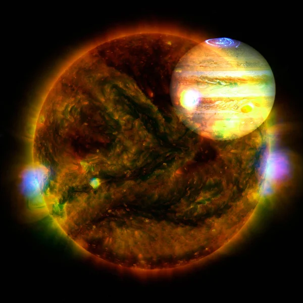 Una stella caldissima. Il bagliore del Sole. Elementi di questa immagine forniti dalla NASA — Foto Stock