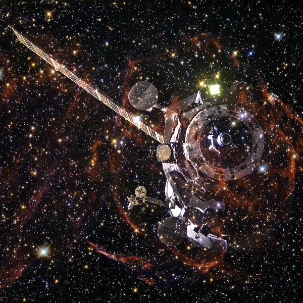 航天器。科幻壁纸。这张图片的元素由美国宇航局提供 — 图库照片