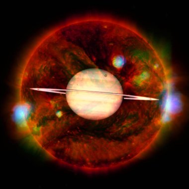 Saturn-güneş sisteminin gezegeni. NASA tarafından döşenmiş bu görüntünün elemanları