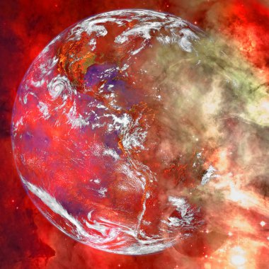 Dünya. Uzay sanatı. NASA tarafından döşenmiş bu görüntünün elemanları