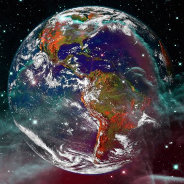 Dünya. Uzay sanatı. NASA tarafından döşenmiş bu görüntünün elemanları
