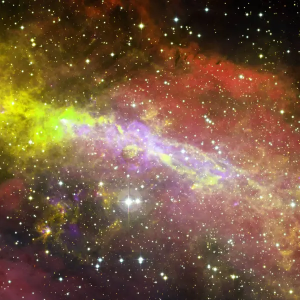 外太空中美丽的星云。这张图片的元素由美国宇航局提供 — 图库照片