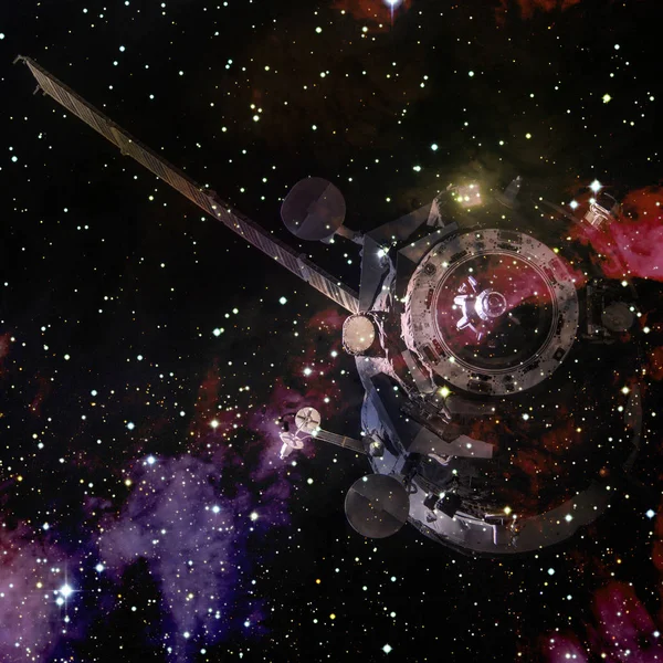 Διαστημόπλοιο. Ταπετσαρία επιστημονικής φαντασίας. Στοιχεία αυτής της εικόνας που διαθέτει η NASA — Φωτογραφία Αρχείου