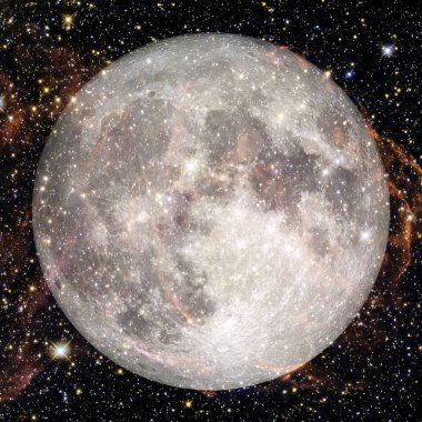 Ayın muhteşem manzarası. Güneş sistemi. NASA tarafından döşenmiş bu görüntünün elemanları