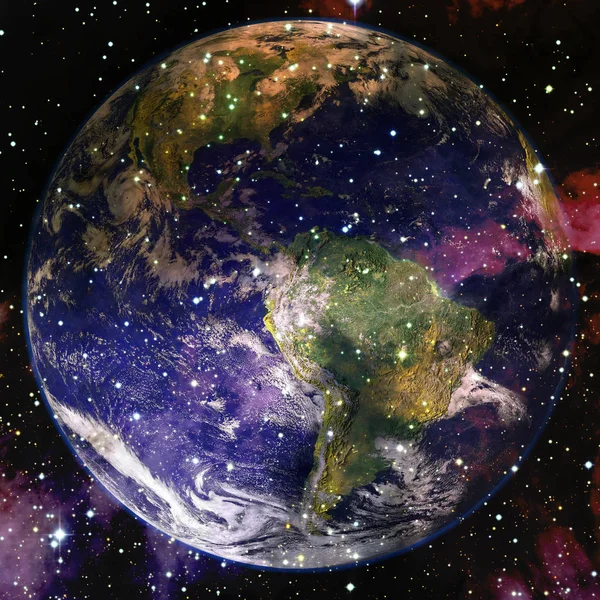 Planet Erde im Weltraum. Elemente dieses Bildes von der nasa — Stockfoto