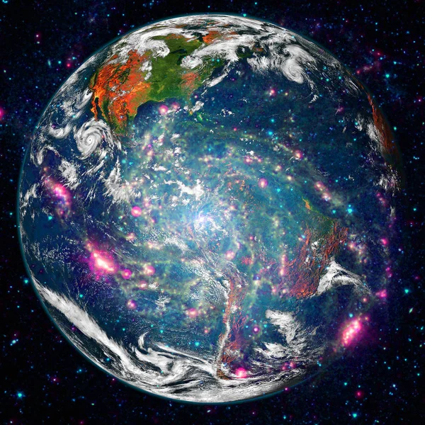 Όμορφη θέα της γης από το διάστημα. Στοιχεία αυτής της εικόνας που διαθέτει η NASA — Φωτογραφία Αρχείου