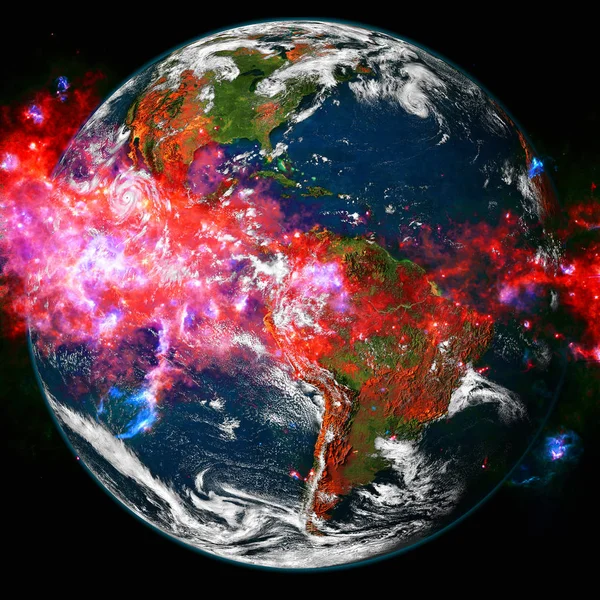 Tierra. Arte espacial. Elementos de esta imagen proporcionados por la NASA — Foto de Stock