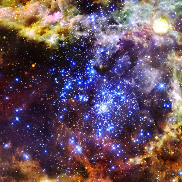 Universum scène met planeten, sterren en sterrenstelsels in het heelal. — Stockfoto