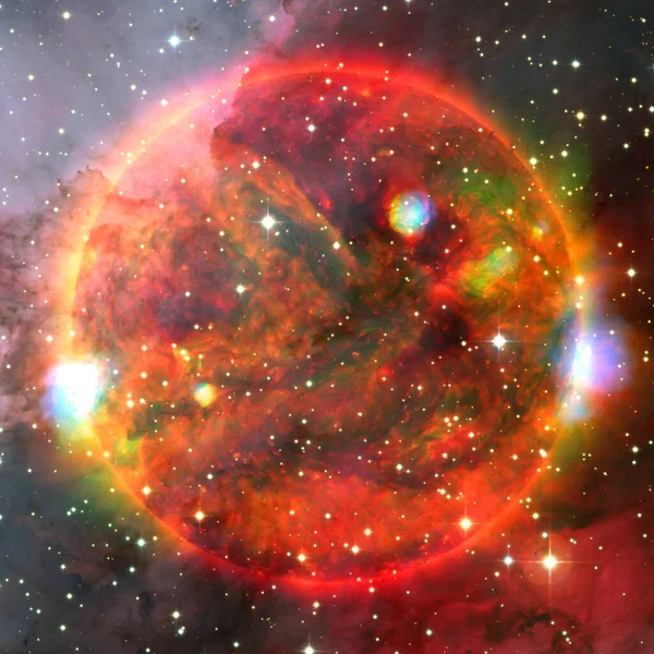 Extremely hot star. Liquid plasma. Elements of this image furnished by NASA. — Stock Photo, Image