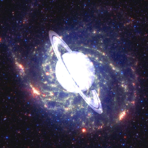 Saturn-güneş sisteminin gezegeni. NASA tarafından döşenmiş bu görüntünün elemanları — Stok fotoğraf