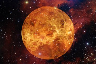 Venüs gezegeni. Güneş sistemi. Kozmos sanatı. Bu görüntünün elementleri NASA tarafından desteklenmektedir