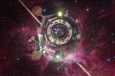 Uzay aracı uzaya fırlatıldı. Kozmos sanatı. Bu görüntünün elementleri NASA tarafından desteklenmektedir