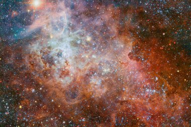 Nebula, uzayın derinliklerinde bir yıldız kümesi. Bilim kurgu sanatı. Bu görüntünün elementleri NASA tarafından desteklenmektedir.