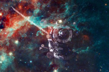 Uzay aracı uzaya fırlatıldı. Kozmos sanatı. Bu görüntünün elementleri NASA tarafından desteklenmektedir