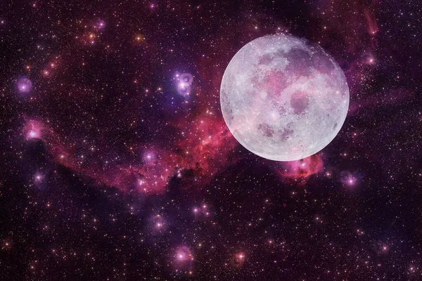 Månen. Solsystemet. Delar av denna bild tillhandahålls av NASA — Stockfoto