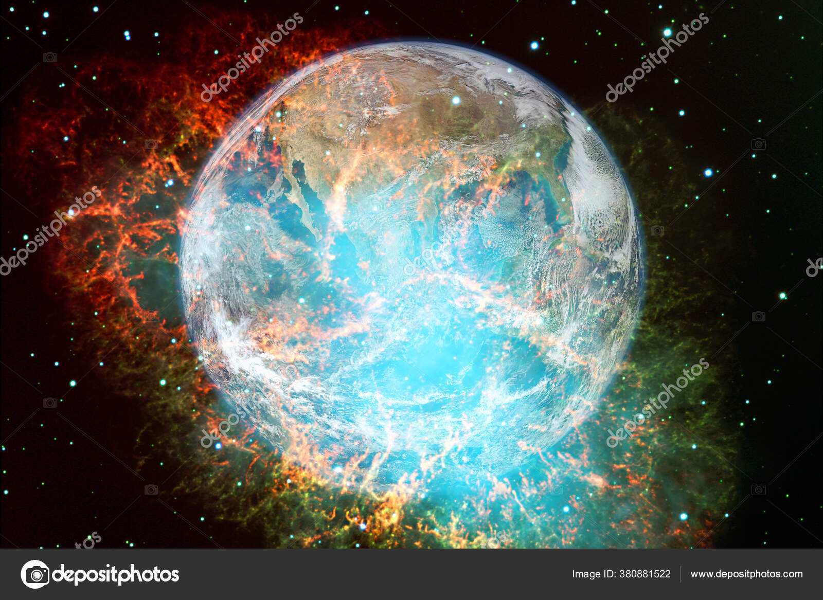 Tierra Sistema Solar Impresión Impresionante Para Fondo Pantalla Elementos  Esta — Foto de stock #380881522 © Outer_Space, image size:1600x1167