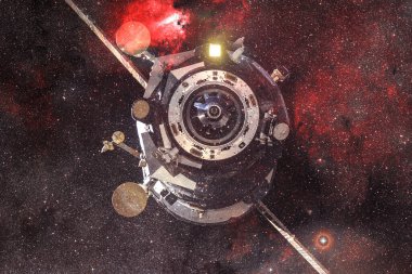 Uzay aracı uzaya fırlatıldı. Kozmos sanatı. Bu görüntünün elementleri NASA tarafından desteklenmektedir