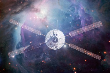 Uzay aracı uzaya fırlatıldı. Kozmos sanatı. Bu görüntünün elementleri NASA tarafından desteklenmektedir