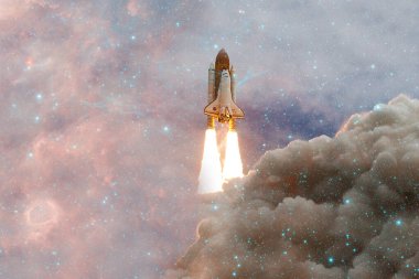 Uzay Mekiği Atlantis. Kozmos sanatı. Bu görüntünün elementleri NASA tarafından desteklenmektedir
