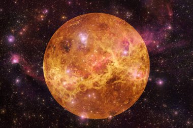 Venüs gezegeni. Güneş sistemi. Kozmos sanatı. Bu görüntünün elementleri NASA tarafından desteklenmektedir