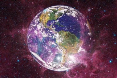 Dünya gezegeni. Bilim kurgu duvar kağıdı. Bu görüntünün elementleri NASA tarafından desteklenmektedir