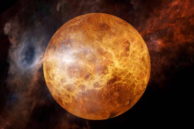 Venüs gezegeni. Güneş sistemi. Kozmos sanatı. Bu görüntünün elementleri NASA tarafından desteklenmektedir