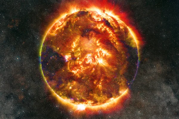 The Sun is the star at the center of the Solar System. Elements of this image furnished by NASA