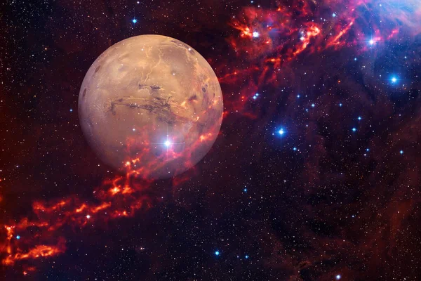 Mars gezegeni. Güneş sistemi. Kozmos sanatı. Bu görüntünün elementleri NASA tarafından desteklenmektedir