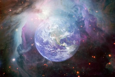 Dünya gezegeni. Bilim kurgu duvar kağıdı. Bu görüntünün elementleri NASA tarafından desteklenmektedir