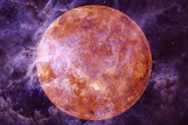 Venüs gezegeni. Güneş sistemi. Kozmos sanatı. Bu görüntünün elementleri NASA tarafından desteklenmektedir