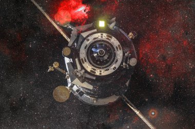 Uzay aracı uzaya fırlatıldı. Kozmos sanatı. Bu görüntünün elementleri NASA tarafından desteklenmektedir