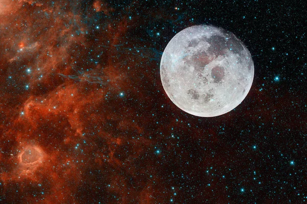 Φεγγάρι. Ηλιακό σύστημα. Στοιχεία αυτής της εικόνας που παρέχονται από τη NASA — Φωτογραφία Αρχείου