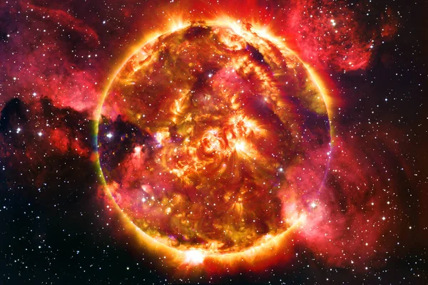 The Sun is the star at the center of the Solar System. Elements of this image furnished by NASA