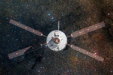 Uzay aracı uzaya fırlatıldı. Kozmos sanatı. Bu görüntünün elementleri NASA tarafından desteklenmektedir