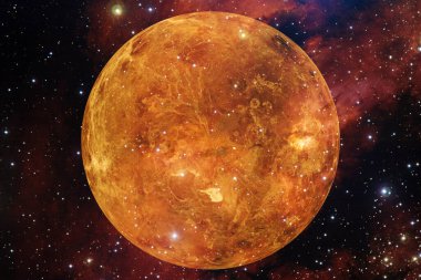 Venüs gezegeni. Güneş sistemi. Kozmos sanatı. Bu görüntünün elementleri NASA tarafından desteklenmektedir