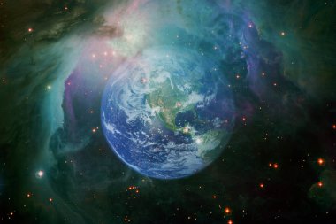 Dünya gezegeni. Bilim kurgu duvar kağıdı. Bu görüntünün elementleri NASA tarafından desteklenmektedir