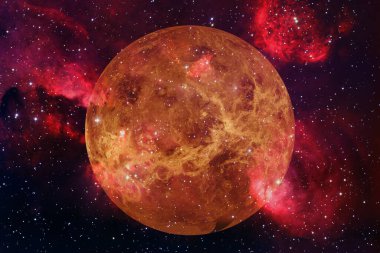 Venüs gezegeni. Güneş sistemi. Kozmos sanatı. Bu görüntünün elementleri NASA tarafından desteklenmektedir