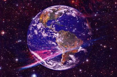 Toprak. Güneş sistemi. Duvar kağıdı için harika bir baskı. Bu görüntünün elementleri NASA tarafından desteklenmektedir.