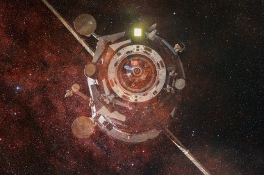 Uzay aracı uzaya fırlatıldı. Kozmos sanatı. Bu görüntünün elementleri NASA tarafından desteklenmektedir