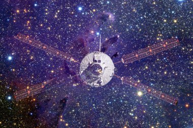 Uzay aracı uzaya fırlatıldı. Kozmos sanatı. Bu görüntünün elementleri NASA tarafından desteklenmektedir