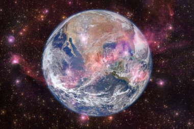 Toprak. Güneş sistemi. Duvar kağıdı için harika bir baskı. Bu görüntünün elementleri NASA tarafından desteklenmektedir.