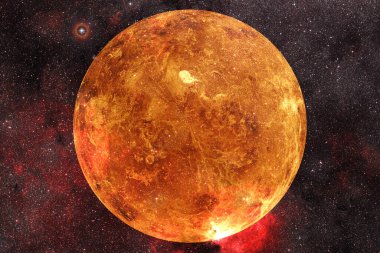 Venüs gezegeni. Güneş sistemi. Kozmos sanatı. Bu görüntünün elementleri NASA tarafından desteklenmektedir