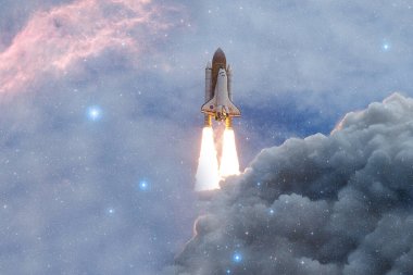 Uzay Mekiği Atlantis. Kozmos sanatı. Bu görüntünün elementleri NASA tarafından desteklenmektedir