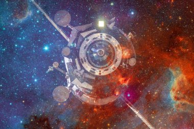 Uzay aracı uzaya fırlatıldı. Kozmos sanatı. Bu görüntünün elementleri NASA tarafından desteklenmektedir