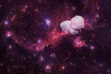 Göktaşı. Bilim kurgu evreni. Bu görüntünün elementleri NASA tarafından desteklenmektedir.