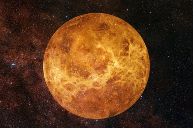 Venüs gezegeni. Güneş sistemi. Kozmos sanatı. Bu görüntünün elementleri NASA tarafından desteklenmektedir